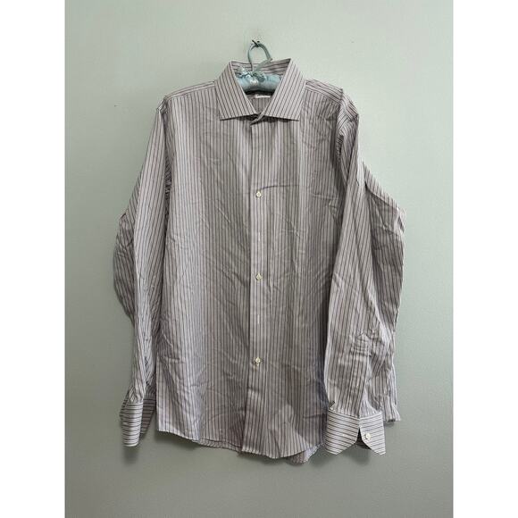 Brooks Brothers gray striped Milano button down size 17 - Picture 2 of 7